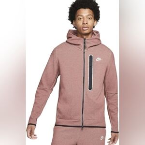 Nike Sportswear Tech Fleece Full Zip  RedStone/Heather Sz Large New (DR9150-361)